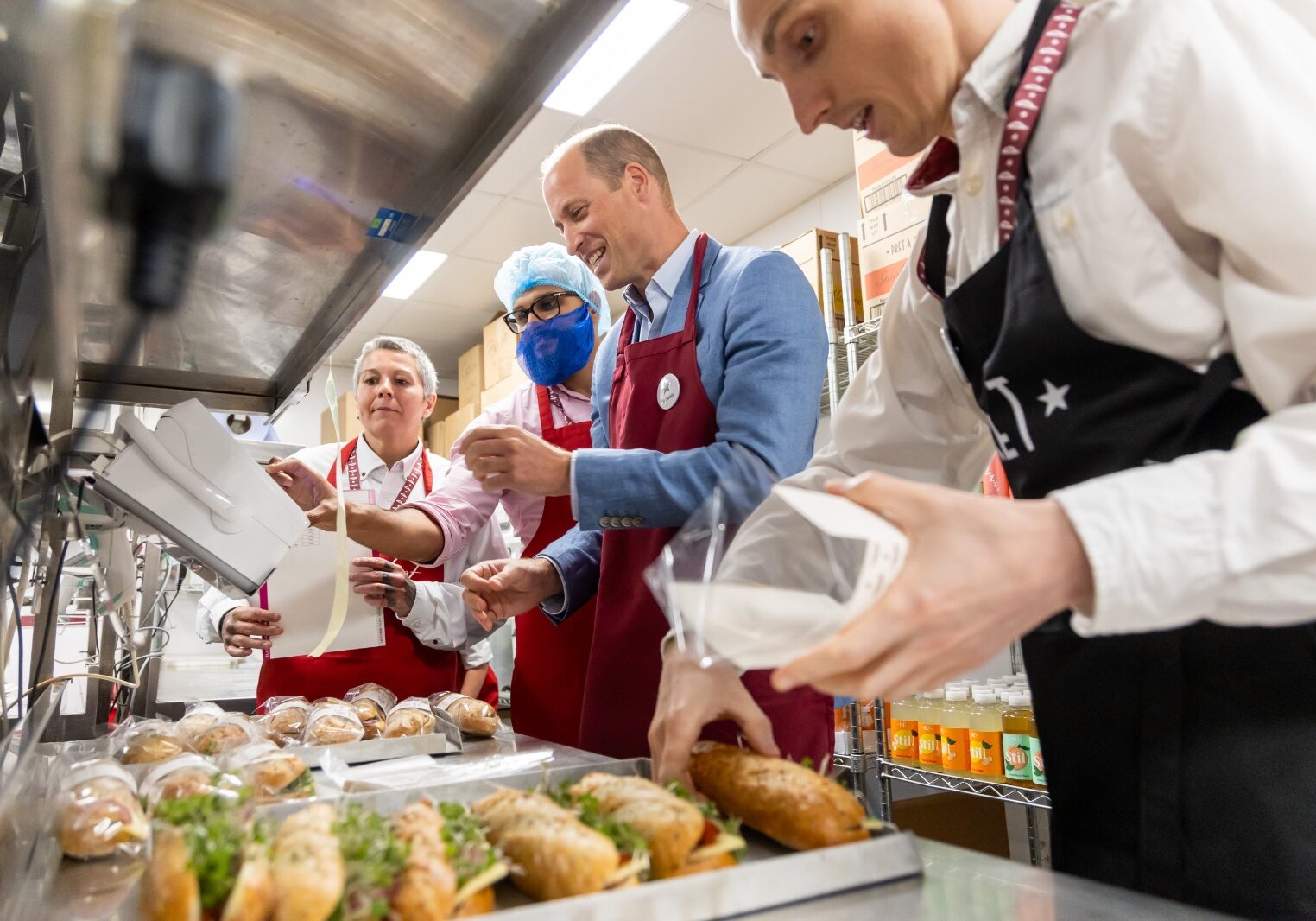 Prince William using a SATO FX3-LX Label Printer at Pret-A-Manger